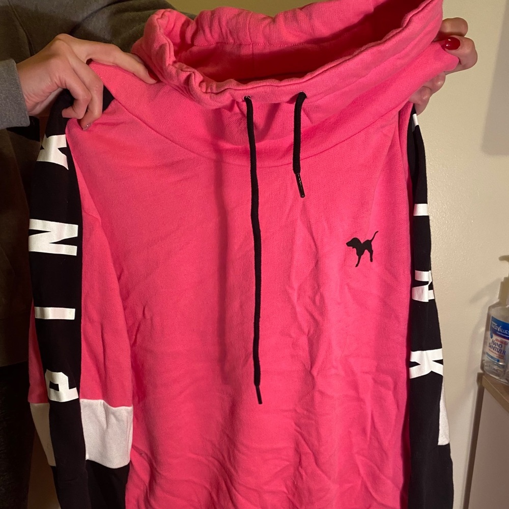Hot Pink VS PINK Turtle Neck Hoodie